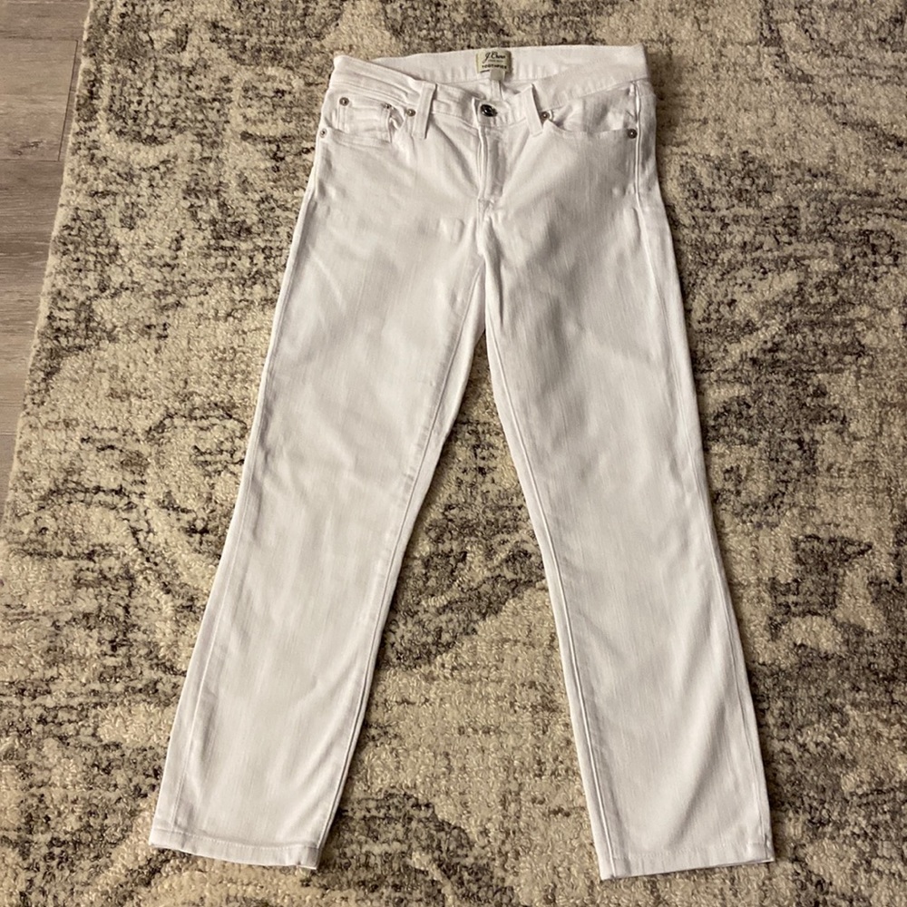 White J Crew toothpick denim jeans